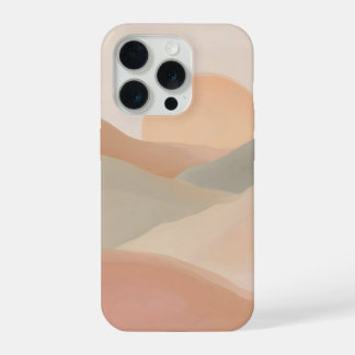 ソフトパステルサンセットヒルズミニマルアブストラクトランドスケープ iPhone 15 PROケース