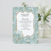 ソフトパステルシェードオブセージグリーンサンキューカード 出欠カード (スタンド正面)