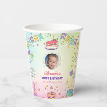 ソフトパステルジョイ - 男の子1歳の誕生日フォトカップ