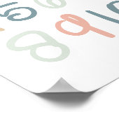 ソフトパステルナンバーズ – 教育子供部屋ウォールアート ポスター (角)