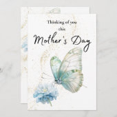 ソフトパステルバタフライカードマザーズデイ心地よい (正面/裏面)