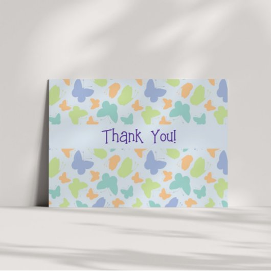 ソフトパステルバタフライフルーツパーソナライズされた サンキューカード
