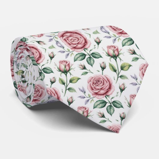 ソフトパステルバラパターン ネクタイ (ロール)