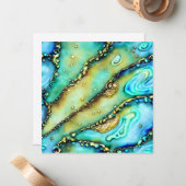 ソフトパステルパウアシェルカラー液体アルコールインク移動 ノートカード (正面/裏面インサイチュ)