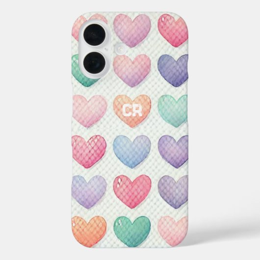 ソフトパステルパーソナライズされたハート Case-Mate iPhoneケース (裏面)