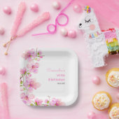 ソフトパステルピンクさくらんぼブロッサム桜誕生日 ペーパープレート (パーティー)