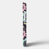 ソフトパステルピンクとティール（緑がかった色）フラワーヴィンテージボタニカL Case-Mate iPhoneケース (裏面 / 左)