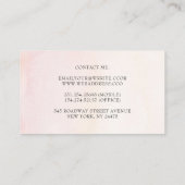 ソフトパステルピンクエレガントのスタイリッシュ花モダン 名刺 (裏面)