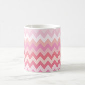 ソフトパステルピンクストライプのカラフルジグザグ模様 コーヒーマグカップ (中央)