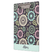 ソフトパステルピンクティール（緑がかった色）花ヴィンテージフローラ名 クリップボード (左)