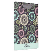 ソフトパステルピンクティール（緑がかった色）花ヴィンテージフローラ名 クリップボード (右)