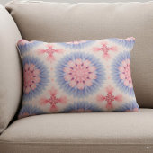 ソフトパステルピンクブルーフローラ万華鏡のように千変万化するパターンパターン アクセントクッション