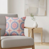 ソフトパステルピンクブルーフローラ万華鏡のように千変万化するパターンパターン クッション