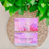 ソフトパステルピンクマレースのようダラアートヨガインストラクター 名刺