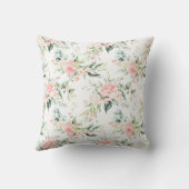 ソフトパステルピンクローズフラワーパターン クッション (裏面)