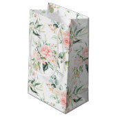 ソフトパステルピンクローズフラワーパターン スモールペーパーバッグ (裏面アングル)
