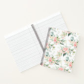 ソフトパステルピンクローズフラワーパターン ノートブック (内部)