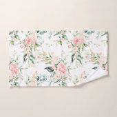 ソフトパステルピンクローズフラワーパターン バスタオルセット (ハンドタオル)