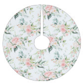 ソフトパステルピンクローズフラワーパターン ブラッシュドポリエステルツリースカート (正面)