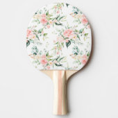 ソフトパステルピンクローズフラワーパターン 卓球ラケット (正面)