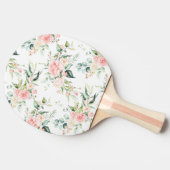 ソフトパステルピンクローズフラワーパターン 卓球ラケット (横)