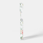 ソフトパステルピンクローズフラワーパターン iPhoneケース (左側面)