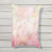 ソフトパステルピンク緑の水の色のネクタイ染料パターン アウトドアクッション (裏面(縦))