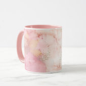 ソフトパステルピンク緑の水の色のネクタイ染料パターン マグカップ (正面左)