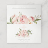 ソフトパステルピーチバラフローラクロスバンチバプテスマ プレイスカード (外部開封)