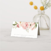 ソフトパステルピーチバラフローラクロスバンチバプテスマ プレイスカード (裏面)