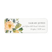 ソフトパステルピーチ牡丹ウォーター色フローラアドレス ラベル (正面)