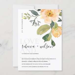 ソフトパステルピーチ牡丹ウォーター色フローラ サンキューカード