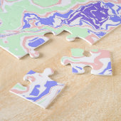 ソフトパステルファンキーボホレトロ抽象芸術大理石 ジグソーパズル (側面)