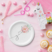 ソフトパステルフラワースクエレガントリプト赤ちゃんシャワーパペ ペーパープレート (パーティー)