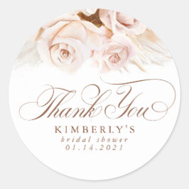 ソフトパステルフラワーズパンパスグラスサンキュー ラウンドシール