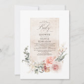 ソフトパステルフラワーズボホエレガントベビーシャワー 招待状 (正面)