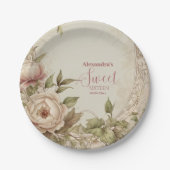 ソフトパステルフローラウォーターカラースウィート16 ペーパープレート (正面)