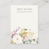 ソフトパステルフローラウォーターカラー空白のジュエリーディスプレイ 名刺 (正面)