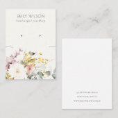 ソフトパステルフローラネックレスイヤリングジュエリーディスプレイ 名刺 (正面/裏面)