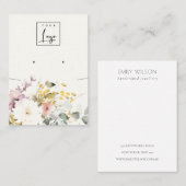 ソフトパステルフローラネックレスイヤリングロゴディスプレイ 名刺 (正面/裏面)