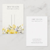 ソフトパステルフローラバンチヘアピンジュエリーディスプレイ 名刺 (正面/裏面)