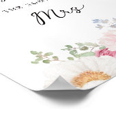 ソフトパステルフローラブライダルシャワーキスゲームサイン ポスター (角)