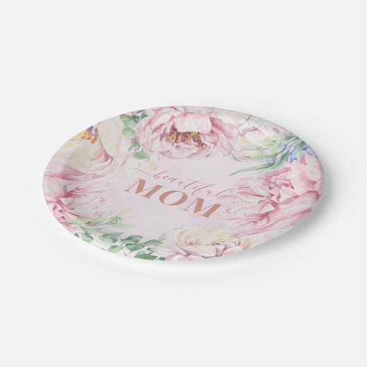 ソフトパステルフローラマザーズデイ紙プレート ペーパープレート (アングル)