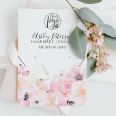 ソフトパステルフローラロゴジュエリーイヤリングネックレス 名刺