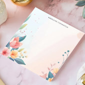 ソフトパステルフローラ縁どコーナ名 ノートパッド