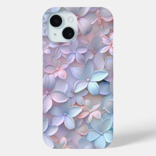 ソフトパステルフローラ花びらパタン電話ケース iPhone 15ケース