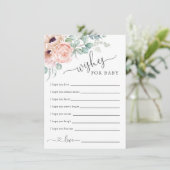 ソフトパステルフローラ赤ちゃんシャワーの願いベビー エンクロージャーカード (スタンド正面)