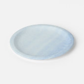 ソフトパステルブルーの水彩画 ペーパープレート (アングル)