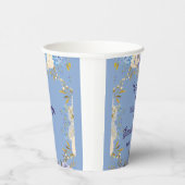 ソフトパステルブルーフラワーズ薄紫フローラベビーシャワー 紙コップ (右)