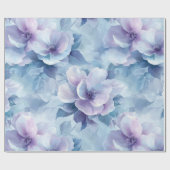 ソフトパステルブルーフローラ油絵 ラッピングペーパー (フラット)
